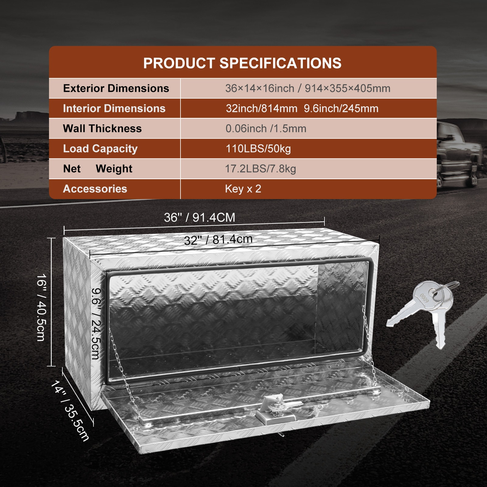 Aluminium Tool Box For Pickup Truck Van And Trailer Storage_voghion.com